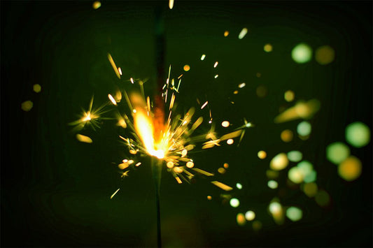 Burning green sparkler